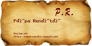 Pápa Renátó névjegykártya